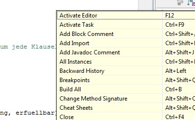 Eclipse Strg+Shift+L