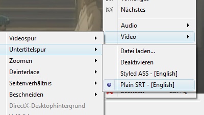 Untertitelspur in VLC wählen